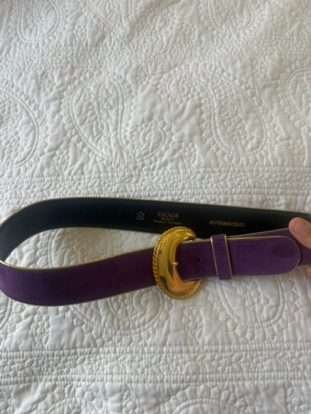 vintage escada velvet purple belt
